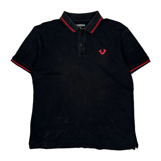 True Religion Polo Shirt - Large Black Cotton