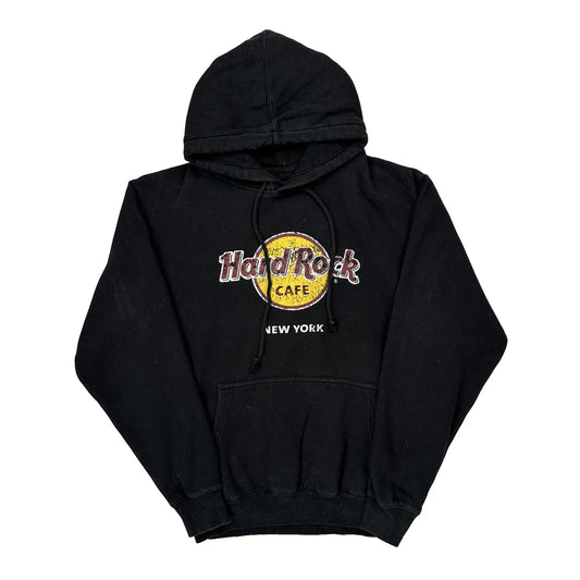 Hard Rock Cafe Graphic Hoodie - Medium Black Cotton Blend