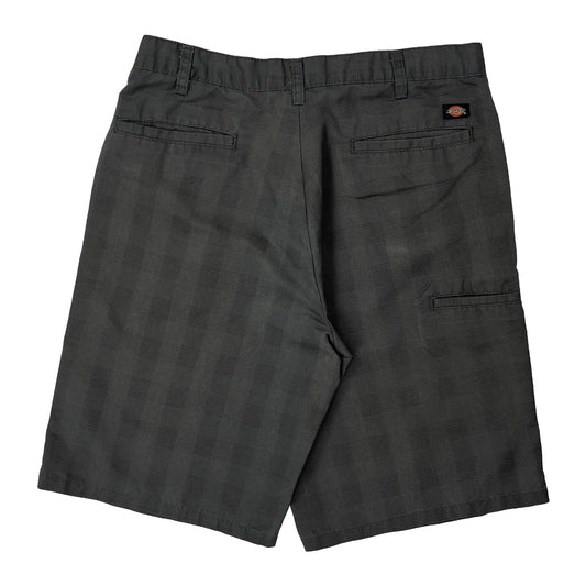 Vintage Dickies Checked Shorts - 30W 11L Grey Cotton