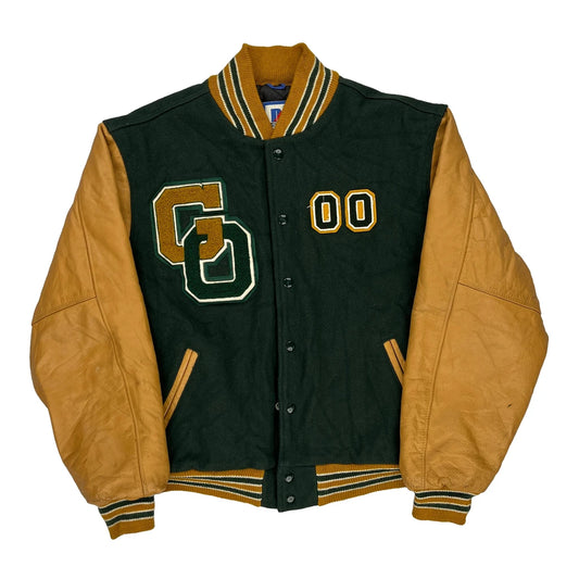 Made In Usa Kennoc Varsity Jacket - Large Yellow Wool Blend