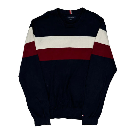 Tommy Hilfiger Striped Jumper - XL Navy Cotton
