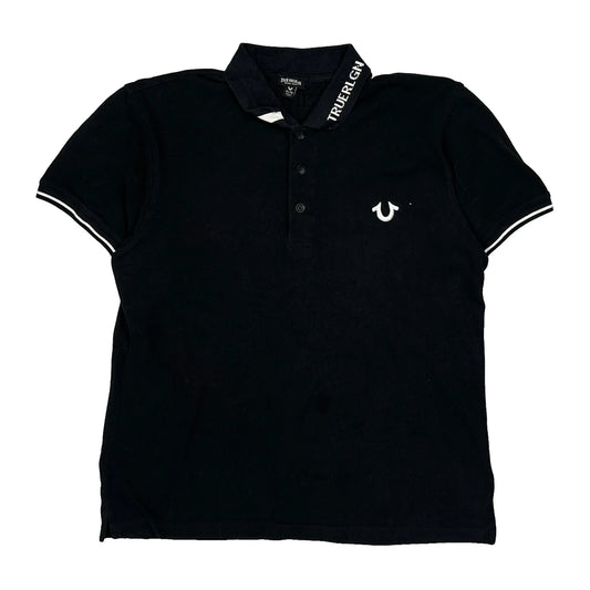 True Religion Polo Shirt - XL Black Cotton