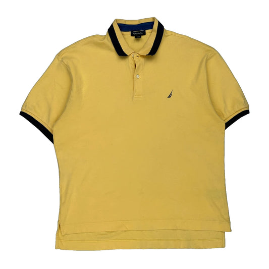 Nautica Polo Shirt - Large Yellow Cotton