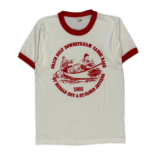 Grain Belt Downstream Canoe Race Screen Stars Graphic T-Shirt - Medium Red Cotton Blend