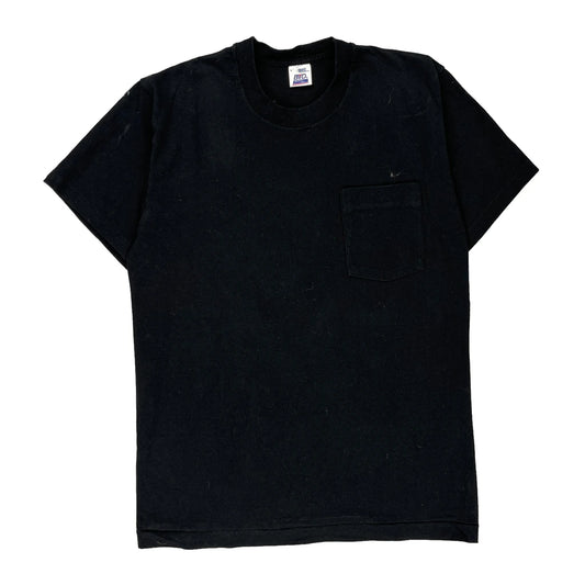 Blank Bvd Single Stitch T-Shirt - Large Black Cotton
