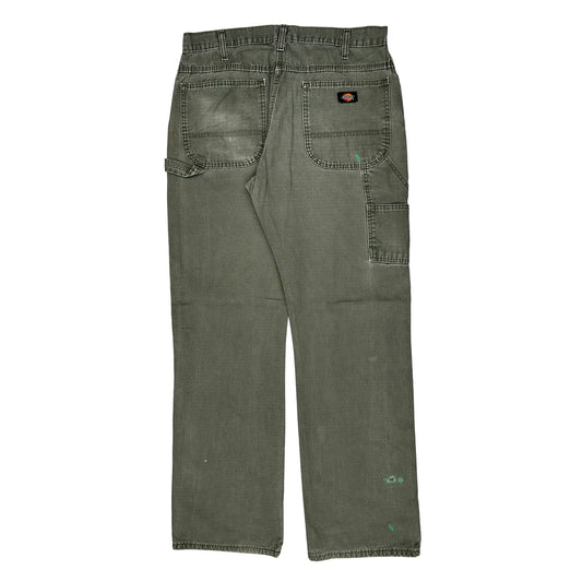 Dickies Carpenter Trousers - 34W 34L Green Cotton
