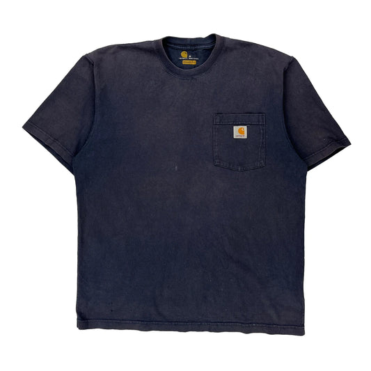 Carhartt T-Shirt - Medium Navy Cotton
