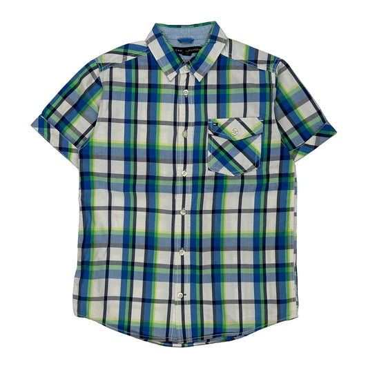 Age 12-14 Tommy Hilfiger Checked Short Sleeve Shirt - Medium Multicoloured Cotton