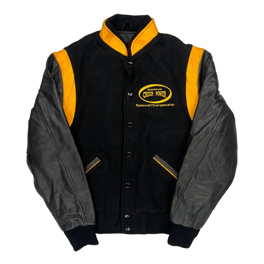 National Champion American Cheer Power Varsity Jacket - Small Grey Leather