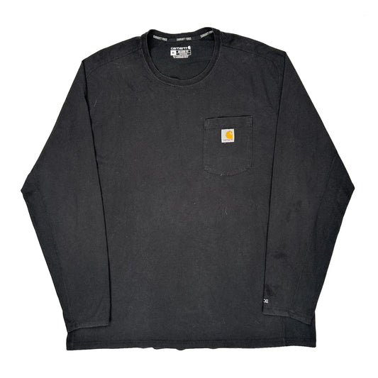 Carhartt Long Sleeve T-Shirt - XL Black Cotton