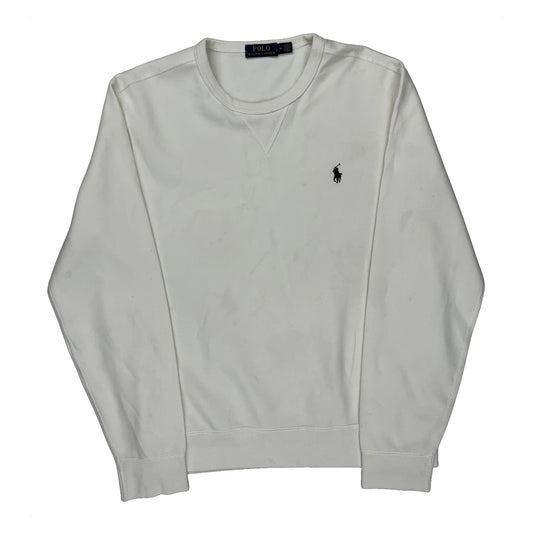 Polo By Ralph Lauren Sweatshirt - Medium White Cotton
