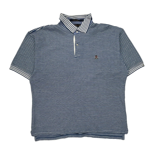 Tommy Hilfiger Striped Polo Shirt - XL Blue Cotton
