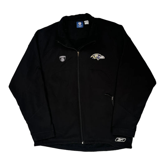 Baltimore Ravens Reebok Football Fleece Jacket - Large Black Polyester