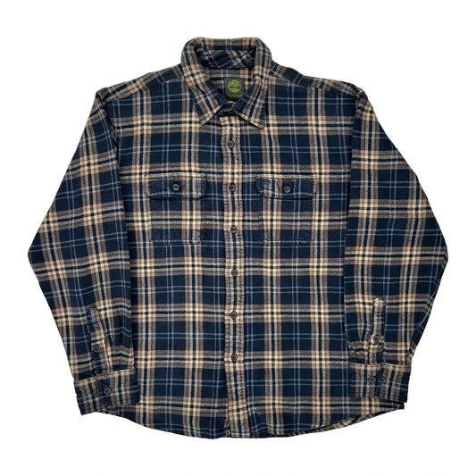 Timberland Checked Flannel Shirt - XL Beige Cotton