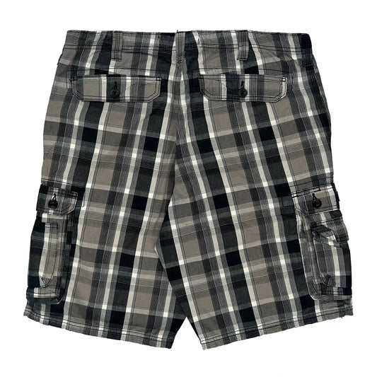 Lee Checked Cargo Shorts - 36W 11L Black Cotton