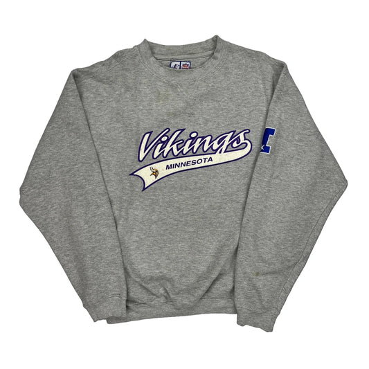 Minnesota Vikings Logo Athletics Football Sweatshirt - Medium Grey Cotton
