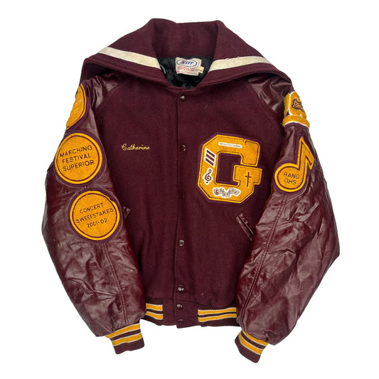 Marching Festival Superior Neff College Varsity Jacket - Large Yellow Wool Blend