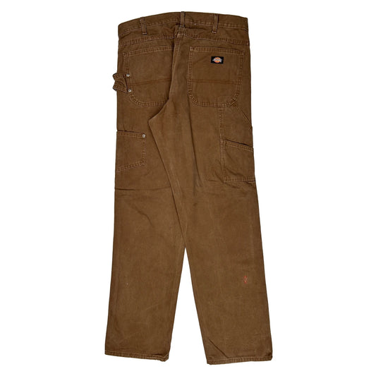 Dickies Carpenter Trousers - 34W 34L Brown Cotton