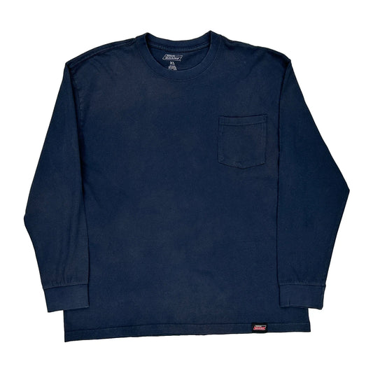 Dickies Long Sleeve T-Shirt - XL Navy Cotton