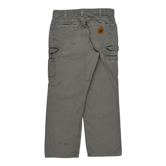 Carhartt Carpenter Trousers - 32W 28L Grey Cotton