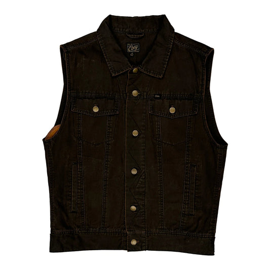 Vintage Obey Denim Gilet - Medium Black Polyester