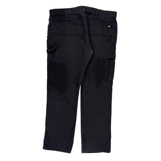 Flex Dickies Carpenter Trousers - 40W 31L Black Cotton Blend
