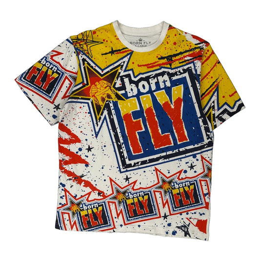 Born Fly Graphic T-Shirt - XL Multicoloured Cotton
