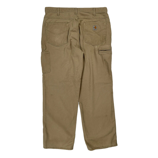 Carhartt Carpenter Trousers - 36W 30L Khaki Cotton Blend