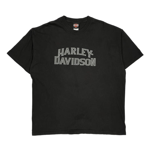Harley Davidson Graphic T-Shirt - 2XL Black Cotton