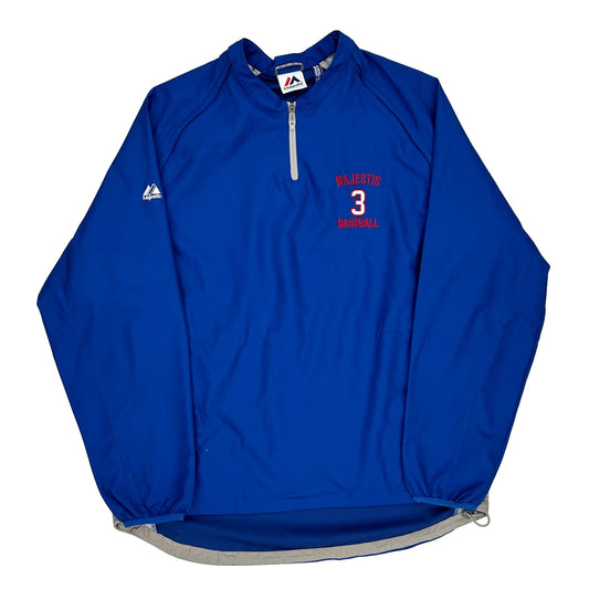 Baseball Majestic Windbreaker - Large Blue Polyester
