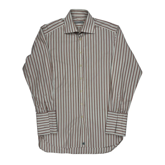 Burberry London Striped Shirt - Medium White Cotton