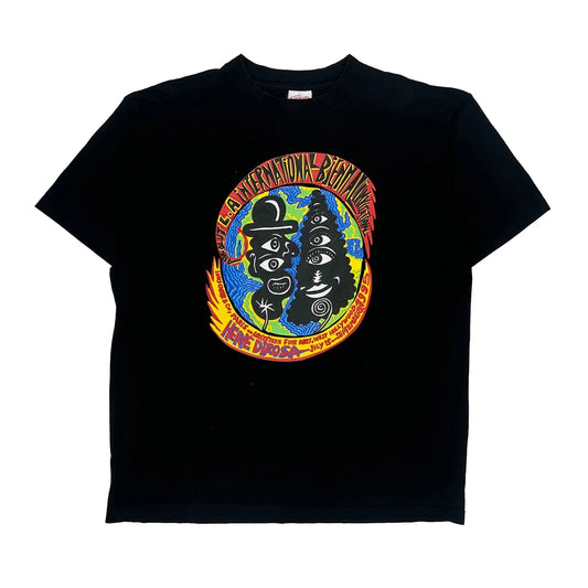 Vintage International Biennial Fl Robinson Single Stitch T-Shirt - XL Black Cotton