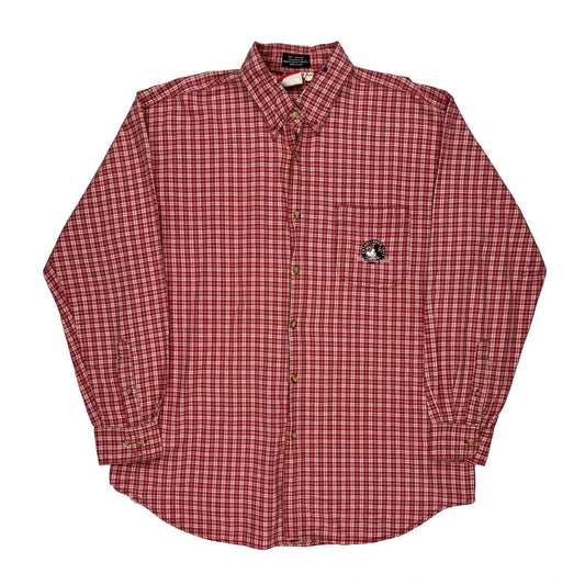 Mickey Mouse Mickey Inc Checked Shirt - XL Red Cotton