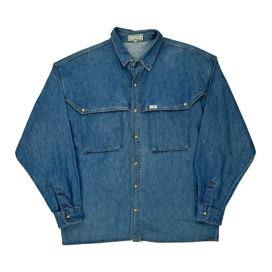 Made In USA Guess Denim Shirt - Large Blue Cotton