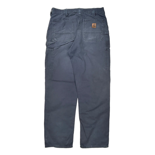 Utility Pockets Carhartt Carpenter Trousers - 36W 32L Blue Cotton