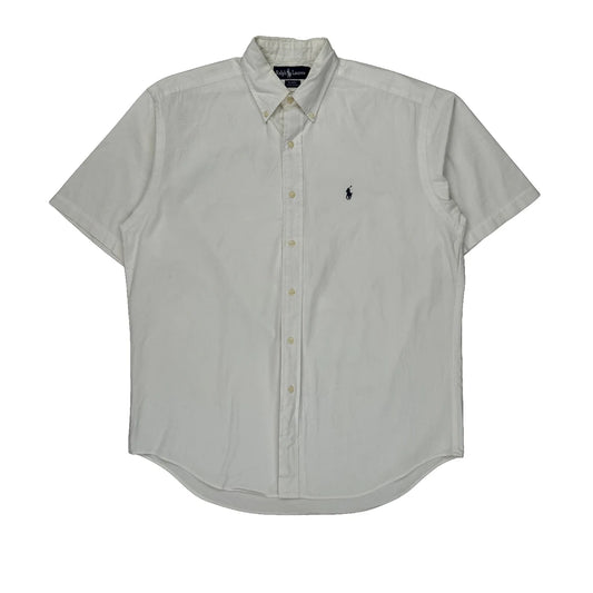 Blaire Ralph Lauren Short Sleeve Shirt - Medium White Cotton