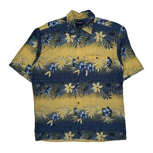 Puritan Floral Hawaiian Shirt - Medium Blue Viscose