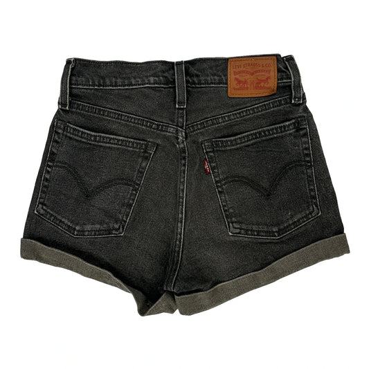 Levis Denim Shorts - 24W UK 4 Black Denim
