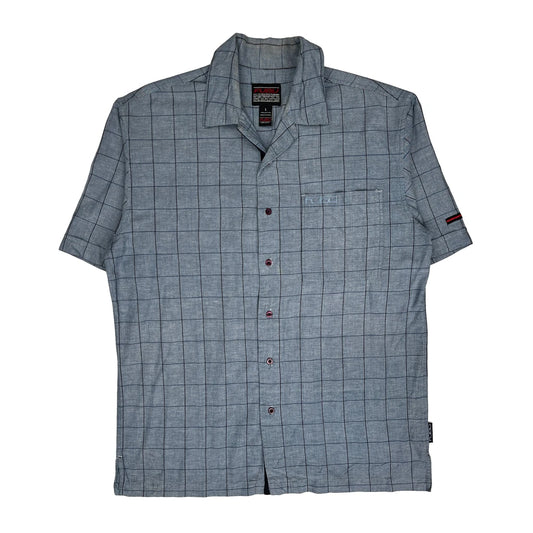 Fubu Checked Short Sleeve Shirt - Large Blue Cotton