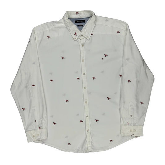 Slim Fit Tommy Hilfiger Shirt - XL White Cotton