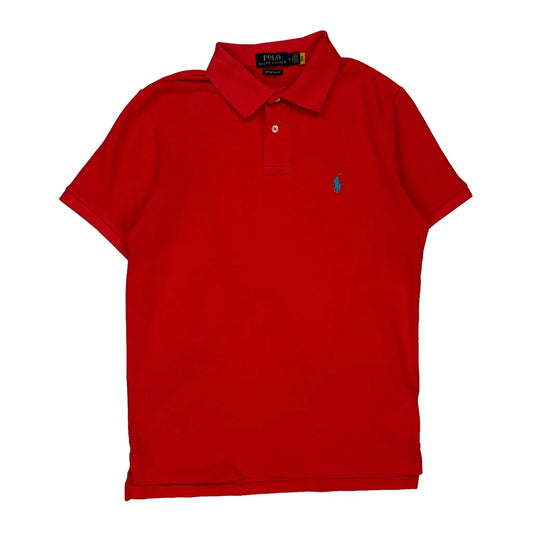 Polo By Ralph Lauren Slim Fit Polo Shirt - Medium Red Cotton