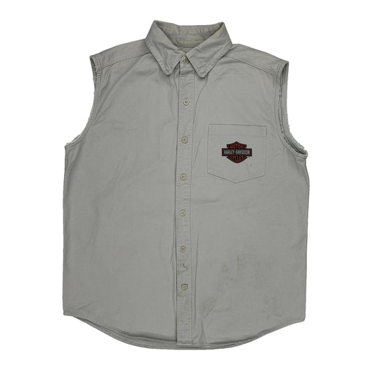 Harley Davidson Shirt - Large Grey Cotton