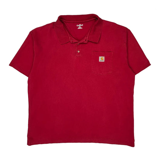 Carhartt Polo Shirt - XL Red Cotton