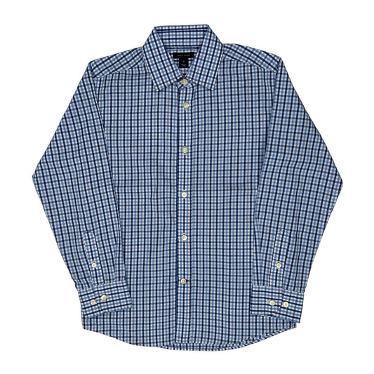 Vintage Age 10 Tommy Hilfiger Checked Shirt - Medium Blue Cotton