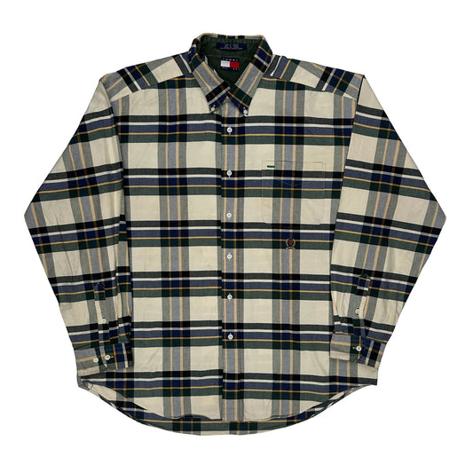 Tommy Hilfiger Checked Shirt - XL Green Cotton