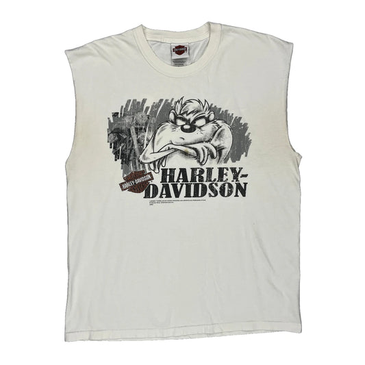 Lakeland, Fl Harley Davidson Cartoon T-Shirt - Large White Cotton