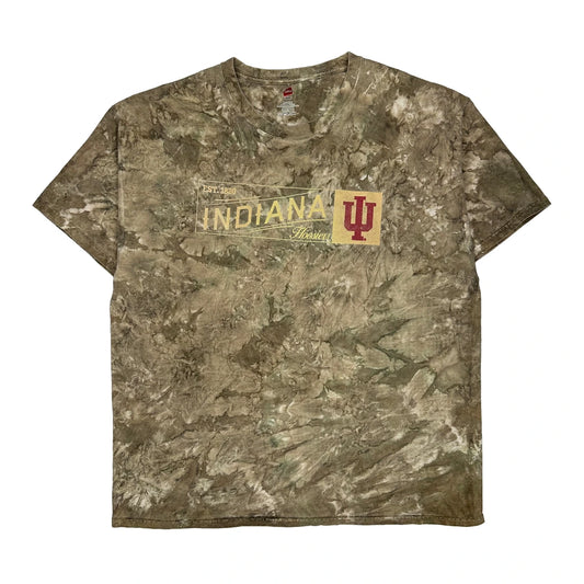 Vintage Indiana Hoosiers Hanes Camo T-Shirt - XL Khaki Cotton