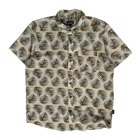 Patagonia Short Sleeve Shirt - Large Cream Cotton