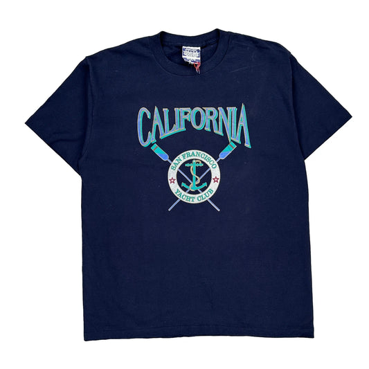 San Francisco Yacht Club California Single Stitch T-Shirt - XL Navy Cotton