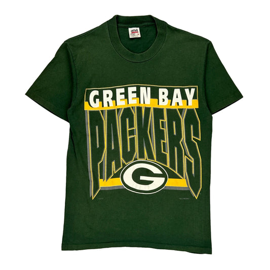 Green Bay Packers Anvil Single Stitch T-Shirt - Medium Green Cotton